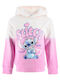 Kids Sweatshirt with Hood Ecru-lilac
