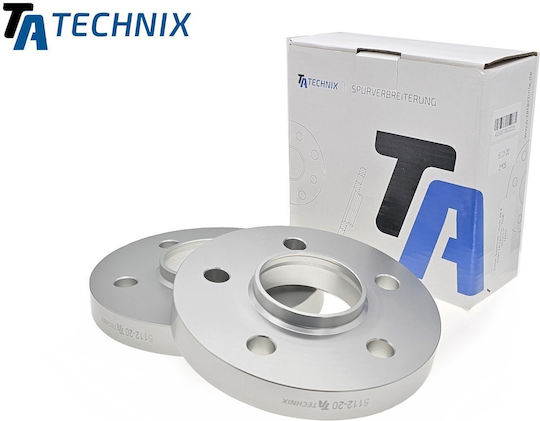 20mm Car Wheel Spacers Lip Ta Technix 5x112 Bolt Pattern Center 66.6 Mm Al 6062 Silver 2 Pieces 5112-20p