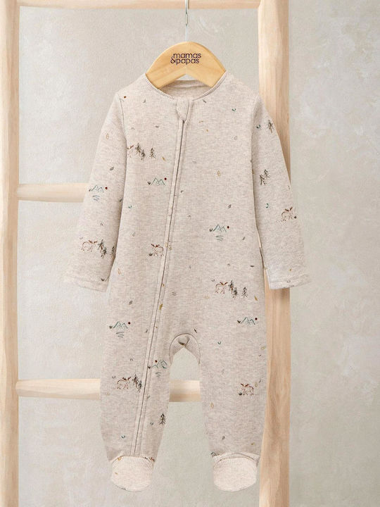 Mamas & Papas Бебешко Боди Дълъг ръкав Beige-brown