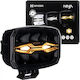 LED Фар X-spider Ninja 12v24v 80w DRL Бял Оранжев Строб IP69K