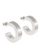 Tribute Silver Unisex Earrings Small Hoop Studs Thickness 4 5 Millimeters