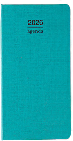 Weekly Pocket Diary Side 2026 8.5x16cm Tempo Turquoise 61062 _t