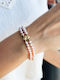 14K Gold Bracelet Clasp 2 Rows Salmon Pearls B122877