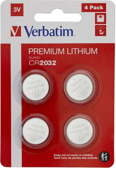 Verbatim Batterien Lithium für Uhren CR2032 3V 4Stück