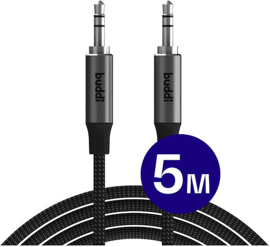 Buddi 3.5mm male - 3.5mm male Cable Black 5m