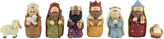Kaemingk Katoikonhome Set 8 Weihnachtsfiguren Weihnachtskrippe Mehrfarbige 9,5 cm