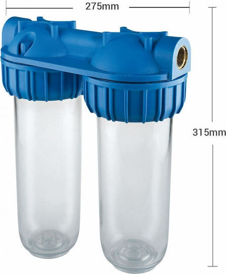 Atlas Filtri Senior Duplex Plus 3P BFO SX TS Water Filtration System Double Central Supply Micron 3/4'' 5-0271