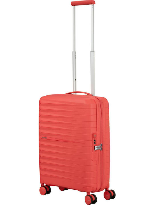American Tourister Fastforward Cabin Hard Suitcase Sunset Coral with 4 Wheels Height 55cm
