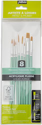 Set of 8 Short Handle Paintbrushes