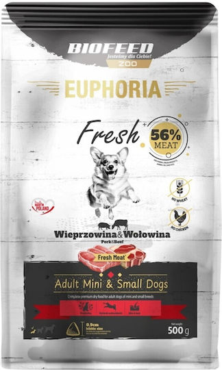 Biofeed Euphoria 0.5kg Trockenfutter für erwachsene Hunde mit Fleisch, Schweinefleisch und Rindfleisch