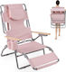 Costway Stuhl Strand Rosa