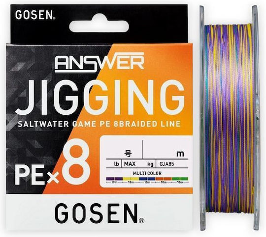 Νημα Gosen Answer Jigging X8 300m Multicolor Pe1.2 0.187mm