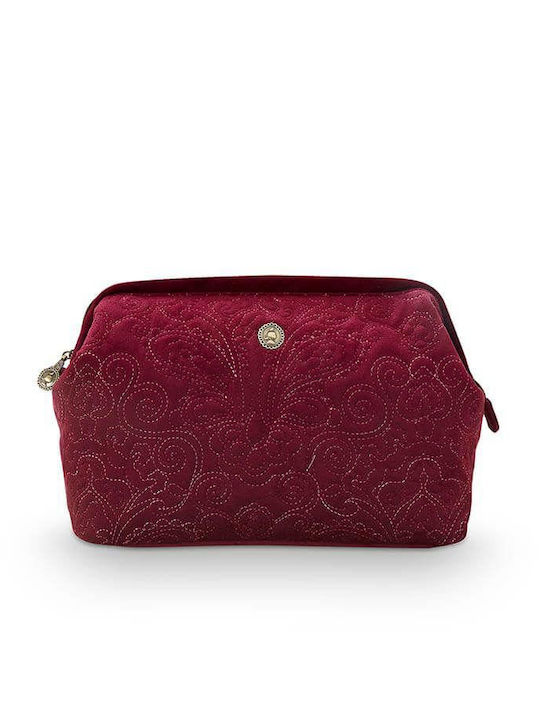 Toiletry Bag Cosmetics 30x20.7x13.8cm Pip Studio Velvet Quilted Days Red