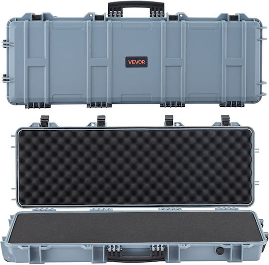 Vevor Hard Weapon Case Locked Weapon Case Streamlined Foam Materials Weapon Storage 1016 Mm Wheels Ip67 Waterproof & Dust Resistant Portable Large Storage Pistol Shotguns Hunting Guns Air Guns Gray