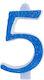 Giant Number Candles No 5 Blue Lumea