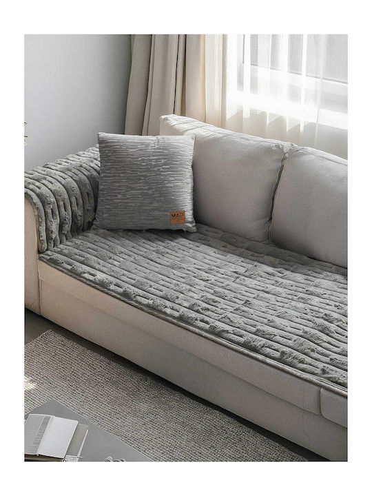 Madi Flaura Elastic Cover for Two Seater Sofa Grey 70x75cm 1pcs 21766-05