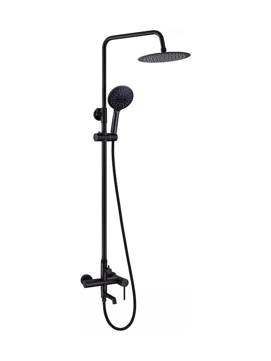 Acquanet Shower Column without Mixer Black