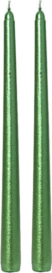 Kaemingk Decorative Candle Taper Green 30cm 2pcs