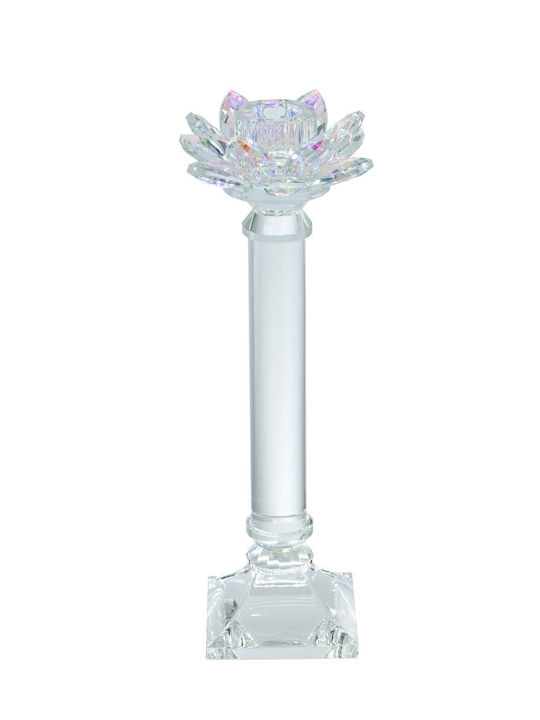 Artekko Lotus Candle Holder Glass in Transparent Color 10.8x28x10.8cm 1pcs