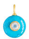 Pendant 925 Silver Gold Plated Turquoise Zircon F126575t