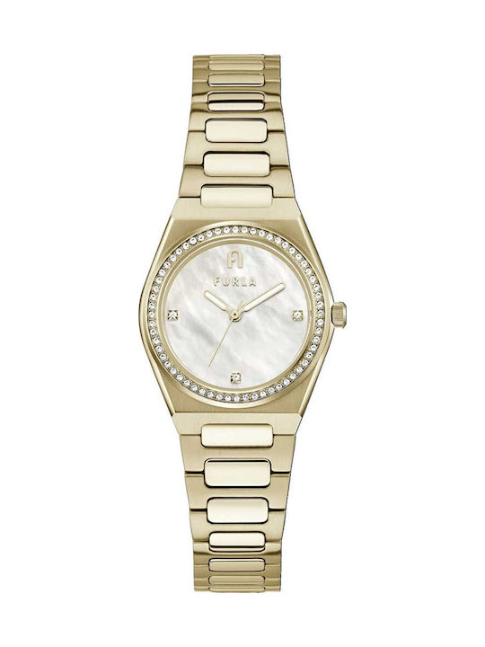 Furla Damen Uhr mit Gold Metallarmband