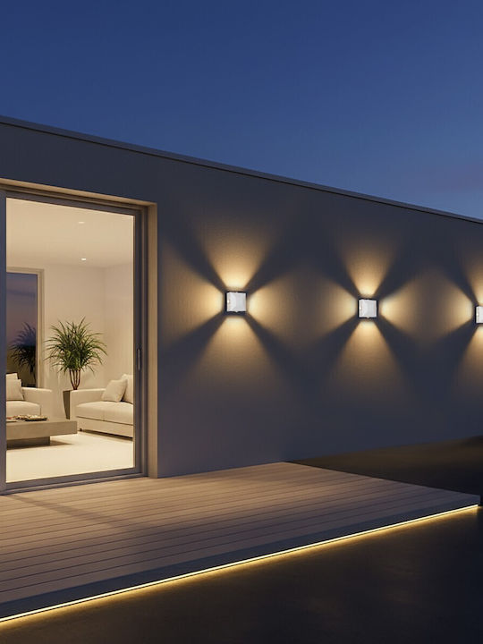 kelvo Kelvo Arkos Wall-Mounted Outdoor Spot Light LED IP65 8W with Warm White Light 14x5.5x14εκ.