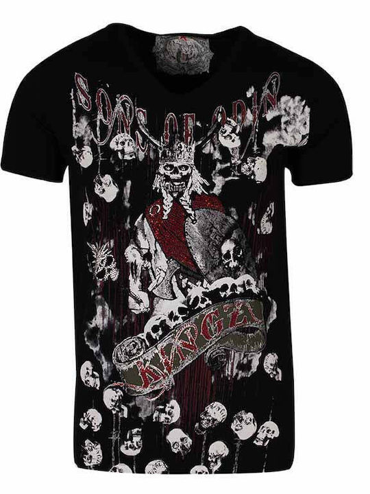 Men's Printed Blouse T-shirt Black Lh51180006