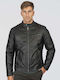 Faux Leather Jacket Biker Black