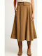 High-waisted Midi Skirt Hazelnut