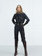 Women's Denim Long Sleeve Shirt Black