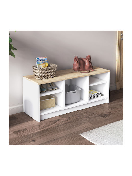 London Wooden Shoe Organizer White 100x35x40cm