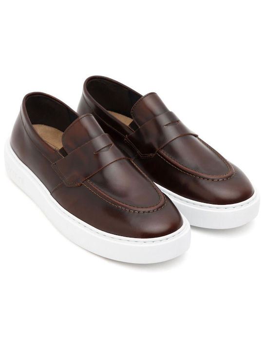 Δερμάτινα Ανδρικά Loafers σε Καφέ Χρώμα
