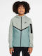 Athletic Kids Cardigan Fleece with Hood Silver / Blue Sportswear