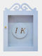 WoodStudio Wall Wedding Crown Case Rectangular Wooden with Monograms 36x26cm Personalized