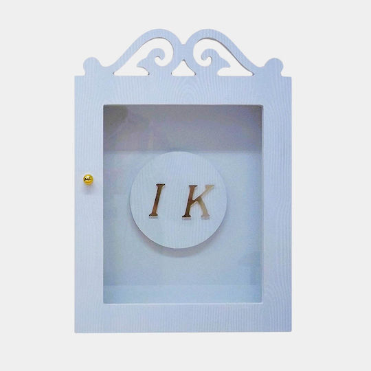 WoodStudio Wall Wedding Crown Case Rectangular Wooden with Monograms 36x26cm Personalized