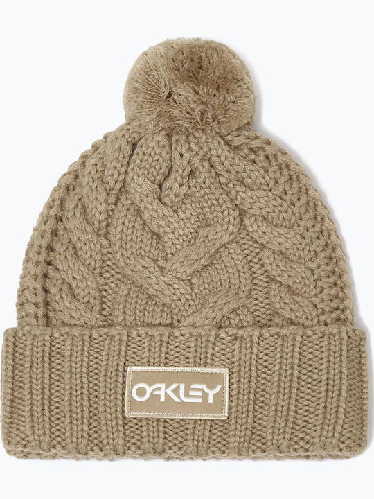 Harper Pom Beanie Unisex Beanie Gestrickt in Beige Farbe