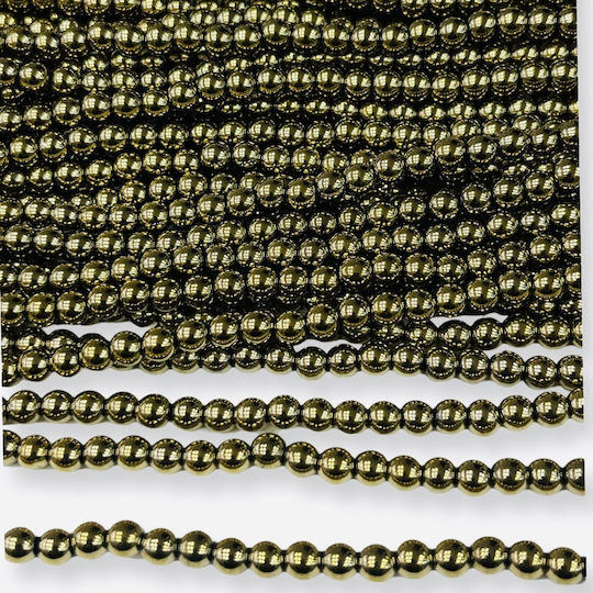 Mărgele de Hematit Rotund Auriu 6mm 2 Bucăți
