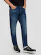 QS Pantaloni De Blugi Pentru Bărbați Regular Tapered Fit Albastru Închis