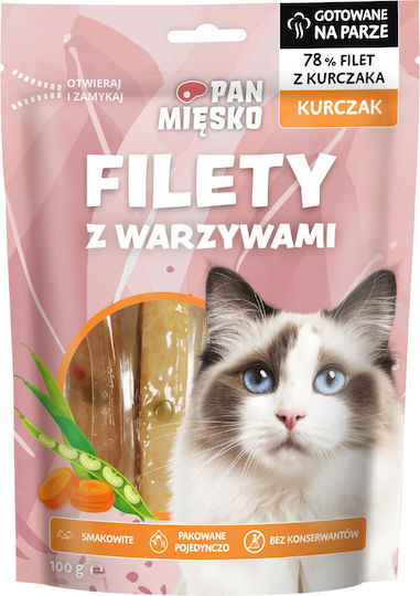 Cat Treat Chicken Fillets Vegetables Adult 100g