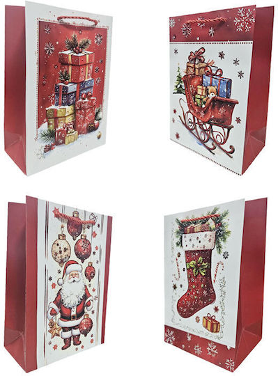 Designs Paper Christmas Bag for Gift Multicolored 40x31cm. 12pcs