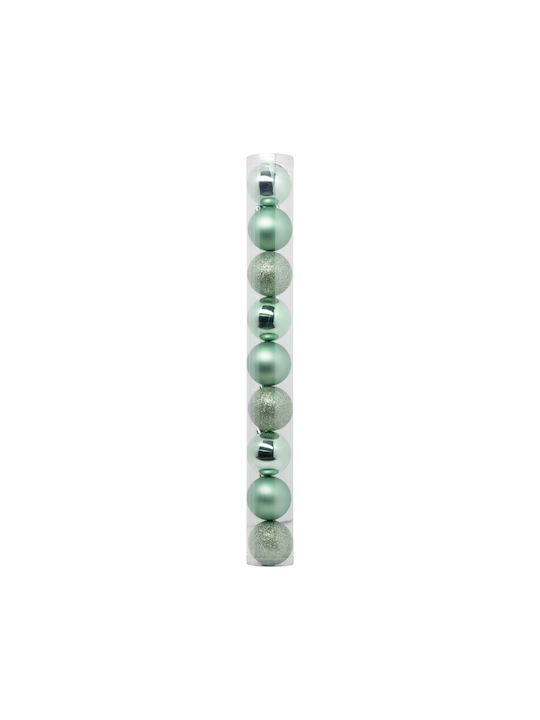 Ornament suspendat Glob Plastic Turcoaz 6buc Set 9buc