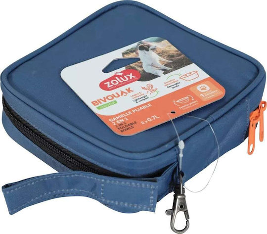 Zolux 2-in-1 Faltbarer Hundeschale Bivouak 2x700 ml Blauen