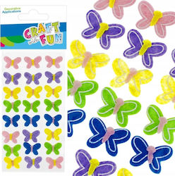 Craft Fun Διακοσμητικο Τσοχα Πεταλουδες Ελατηριο 24τμχ Cf 12/288