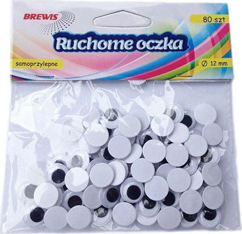 Brewis Κινούμενα Μάτια Ro8 Αυτοκόλλητα 80τμχ 12mm Brewis