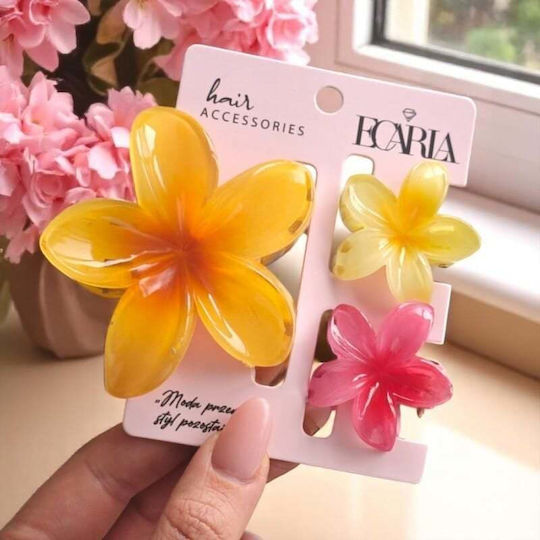 3-in-1 Hair Clip Set XL Ombre Flower + 2 Mini Hair Clips SP417