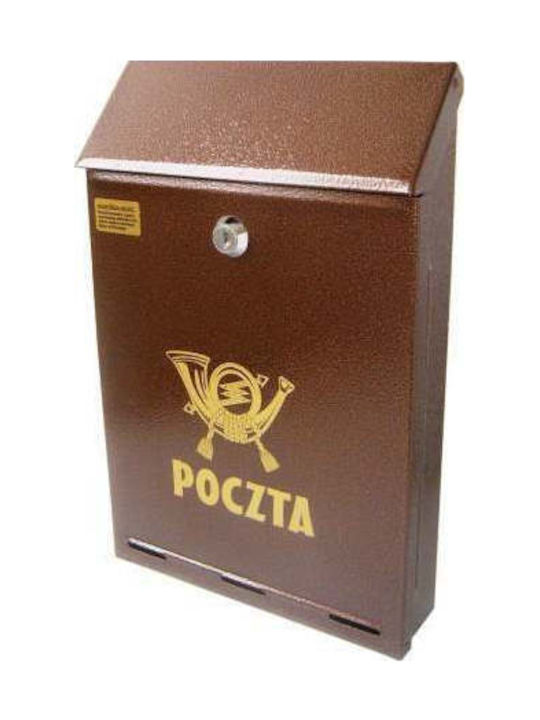Außenbereich Briefkasten Metallisch in Braun Farbe