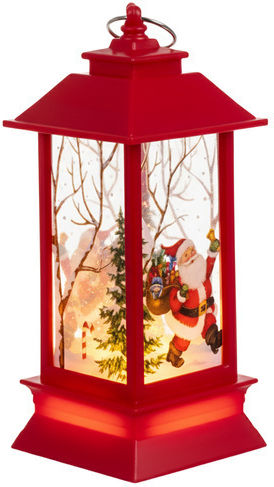 Crăciun Plastic Lampion Roșu Baterie 12.5x5.3cm.