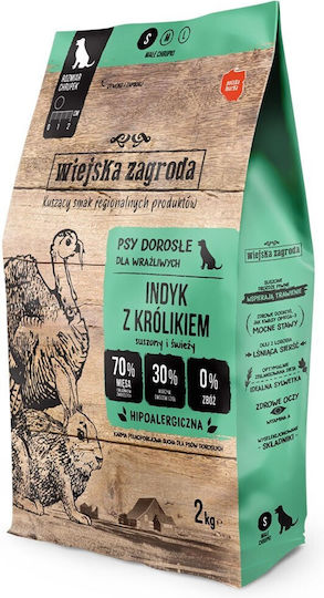 Wiejska Zagroda 2kg Dry Food for Dogs with Turkey and Rabbit