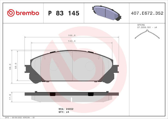 Brembo Brake Pad Set Disc Brake P 83 145