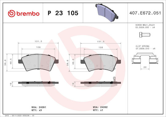 Brembo Brake Pad Set Disc Brake P 23 105